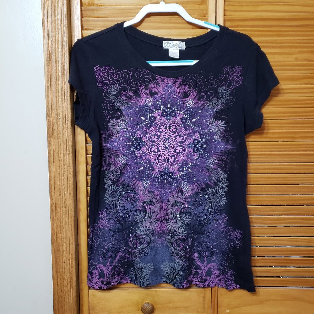 Twisted Embellished T shirt Juniors X Large